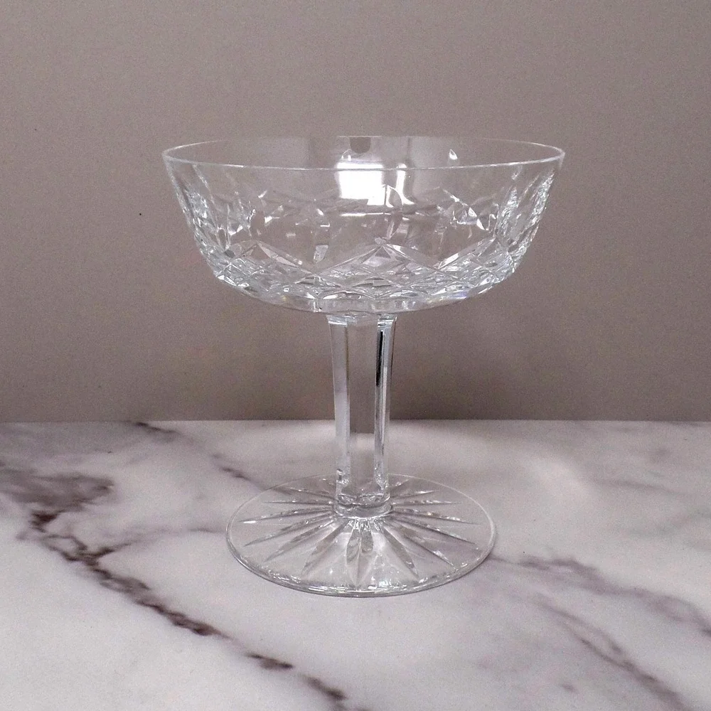 Vintage Waterford Crystal Lismore Champagne Coupe / Tall Sherbet Glass